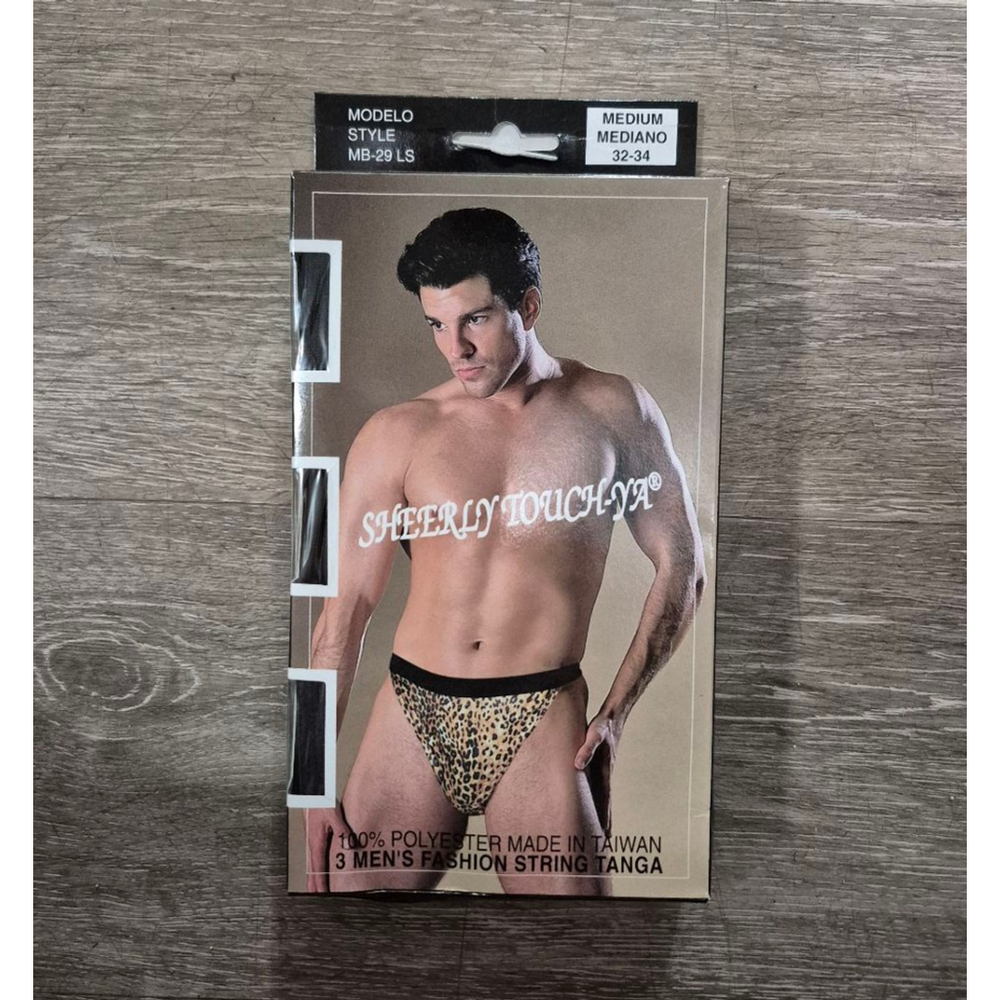 Vintage Men’s String Tanga Cheetah Print NWT NOS 80’s 90’s XL